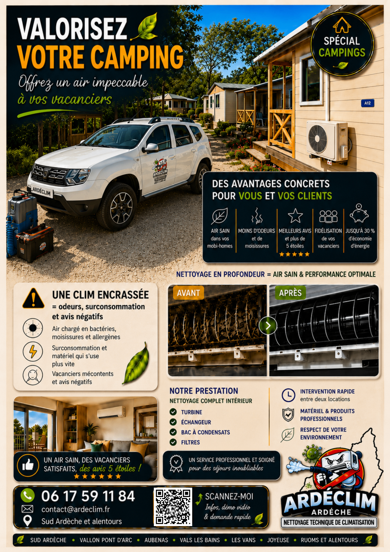 Flyer ARDECLIM spécial campings — version présentation